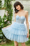 Trendy A-Line Sweetheart Pink Short Formal Dress with Ruffles