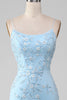 Load image into Gallery viewer, Sparkly Light Blue Beaded Mermaid Long Formal Dress