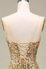 Load image into Gallery viewer, Sparkly Mermaid Golden Long Formal Dress with Slit