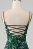 Load image into Gallery viewer, Mermaid Lace-Up Back Dark Green Formal Dress with Appliques