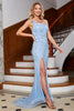 Load image into Gallery viewer, Mermaid Light Blue Stylish Long Formal Dress with Appliques