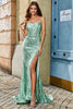 Load image into Gallery viewer, Trendy Mermaid Spaghetti Straps Green Long Formal Dress with Criss Cross Back