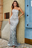 Stylish Mermaid One Shoulder Dark Green Sequins Long Formal Dress