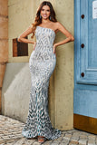 Stylish Mermaid One Shoulder Dark Green Sequins Long Formal Dress