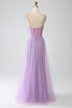 Load image into Gallery viewer, A-Line Lilac Spaghetti Straps Long Corset Formal Dress