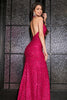Load image into Gallery viewer, Hot Pink Mermaid Halter Sequin Formal Dress With Slit