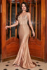 Load image into Gallery viewer, Trendy Mermaid Spaghetti Straps Champagne Corset Formal Dress with Beading
