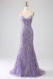 Sparkly Mermaid Lilac Long Formal Dress