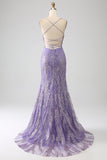 Sparkly Mermaid Lilac Long Formal Dress