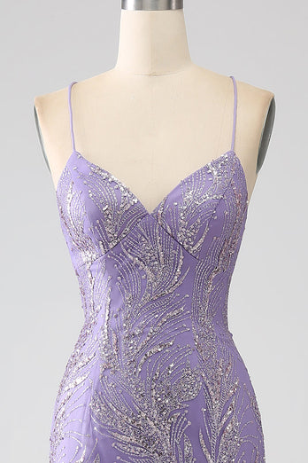 Sparkly Mermaid Lilac Long Formal Dress