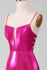 Load image into Gallery viewer, Sparkly Hot Pink Mermaid Simple Formal Dress With Slit