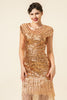 Load image into Gallery viewer, Pink Cap Sleeves Sequined Fringes 1920s Gatsby Flapper Dress with 20s Accessories Set