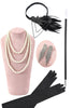 Load image into Gallery viewer, Blue Sequins Fringes Gatsby Dress with 1920s Accessories Set