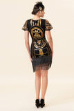 Fringed Golden Sequins Flapper Dress with 20s Accessories Set