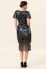 Load image into Gallery viewer, Black Sequins Fringed Gatsby Dress with 20s Accessories Set