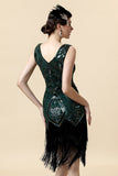 Green Fringed Gatsby Dress with 20s Accessories Set