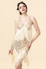 Load image into Gallery viewer, Fringed Champagne Sequins Flapper Dress with 1920s Accessories Set