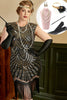 Load image into Gallery viewer, Golden Sequins Plus Size 1920s Gatsby Dress with 20s Acessories Set