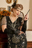 Load image into Gallery viewer, Black Sequins 1920s Flapper Plus Size Dress with 20s Accessories Set