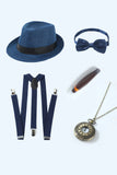 Navy Chain Men's Vest with 5 Pieces Accessories Set