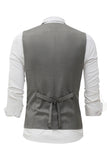 Grey Double Breasted Men's Vest with 7 Pieces Accessories Set