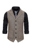 Load image into Gallery viewer, Brown Notched Lapel Men&#39;s Vest with 5 Pieces Accessories Set