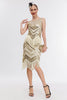 Load image into Gallery viewer, Champagne Glitter Fringes Gatsby Dress with Accessories Set