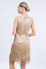 Load image into Gallery viewer, Apricot Fringed 1920s Gatsby Dress with Sequins with 20s Accessories Set