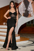 Load image into Gallery viewer, Black Corset Spaghetti Straps Long Formal Dress with Accessory