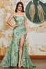 Load image into Gallery viewer, Mermaid Spaghetti Straps Appliques Corset Formal Dress with Accessory