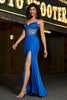 Load image into Gallery viewer, Beading Royal Blue Mermaid Glitter Corset Formal Dress with Accessory