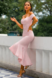 Pink Mermaid High Low Dress