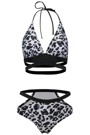 White Leopard Push Up Bikini