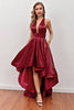 Load image into Gallery viewer, Burgundy High Low Formal Dress with Pockets