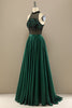 Load image into Gallery viewer, Dark Green Long Beaded Formal Dress With Flowers