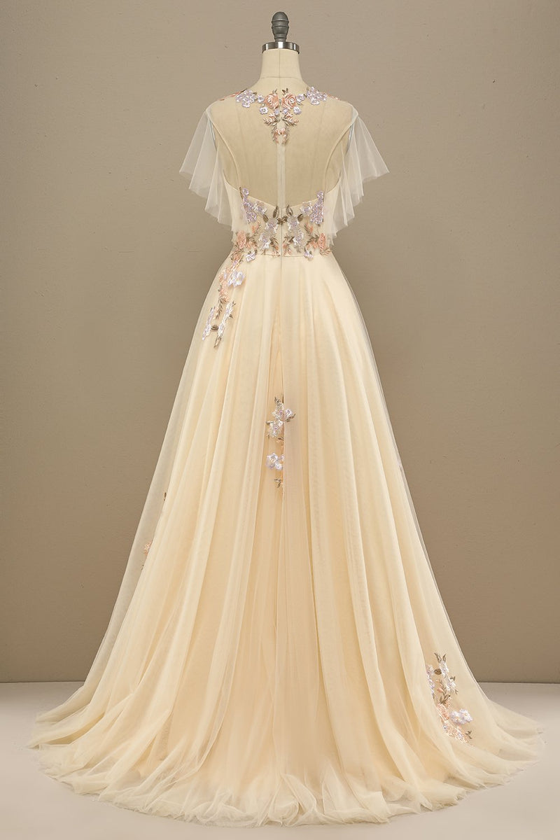 Load image into Gallery viewer, Yellow Long Formal Dress With Appliques