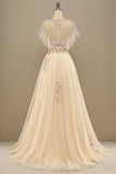 Yellow Long Formal Dress With Appliques