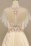 Yellow Long Formal Dress With Appliques