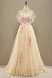 Yellow Long Formal Dress With Appliques