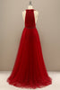 Load image into Gallery viewer, Red Pleated Long Chiffon Formal Dress