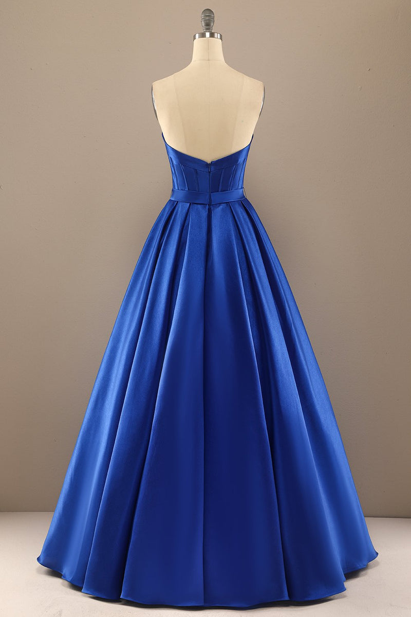 Load image into Gallery viewer, Simple Royal Blue Long Prom Dress