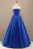 Simple Royal Blue Long Prom Dress