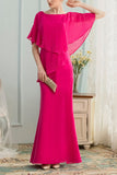 A-line Long Chiffon Mother Dress With Beading