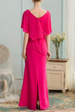 A-line Long Chiffon Mother Dress With Beading