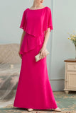 A-line Long Chiffon Mother Dress With Beading