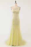 Light Purple Mermaid Long Formal Dress with Appliques