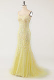 Light Purple Mermaid Long Formal Dress with Appliques