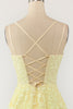 Load image into Gallery viewer, Yellow Spaghetti Straps Prom Dress