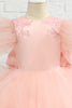 Load image into Gallery viewer, Pink High-low Tulle Flower Girl Dress with Bow