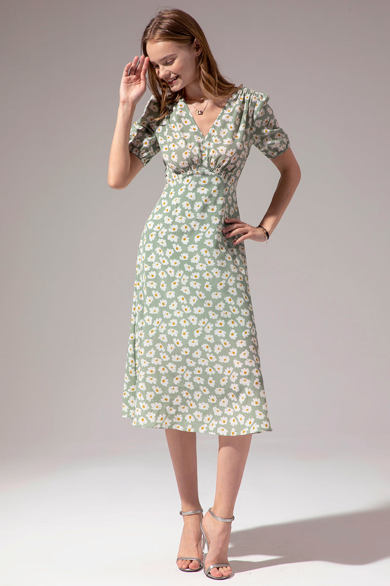 Load image into Gallery viewer, 1950s Polka Dots Ivory Dress